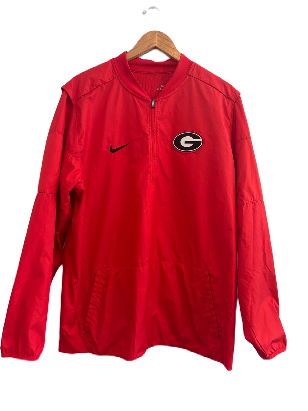 Nike Dri-Fit Red Georgia Bulldogs Quarter-Zip Pullover Windbreaker Size XL